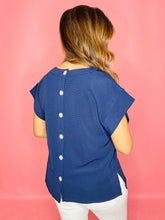 Load image into Gallery viewer, Tidal Treasure Top - Size Large/Navy
