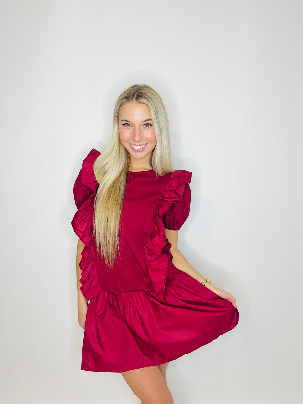 Maroon Is The Moment Dress